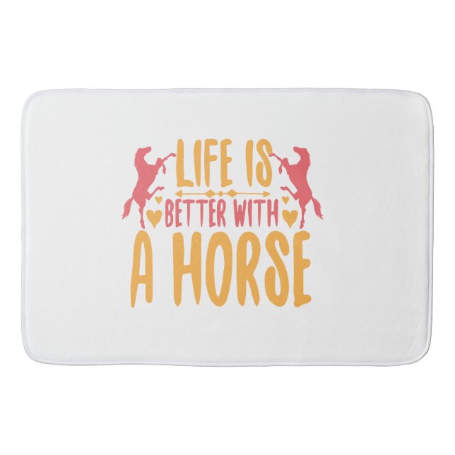 Life Is Better With A Horse Bath Mat (Front)