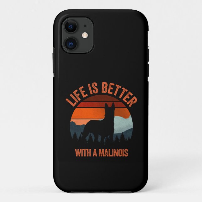 Life Is Better With A Malinois Retro Distressed Case-Mate iPhone Case (Back)