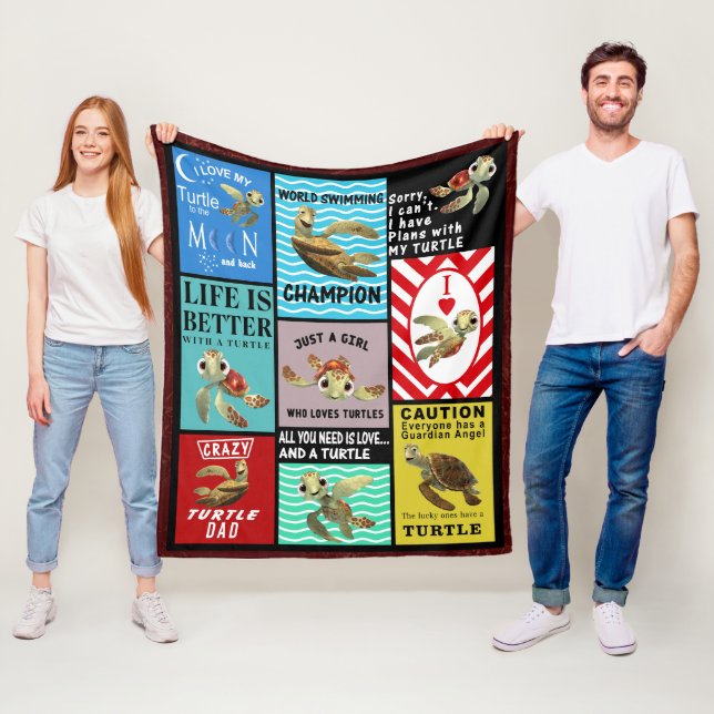 Life Is Better With A Turtle Fleece Blanket (In Situ)