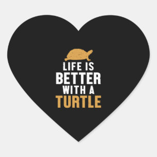 Life is Better with a Turtle Tortoise Painted Heart Sticker