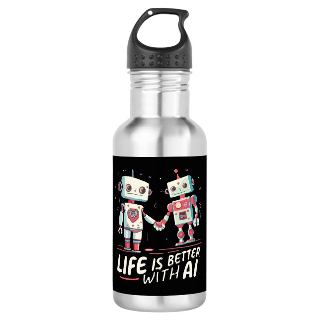 Life is better with AI 710 Ml Water Bottle (Front)