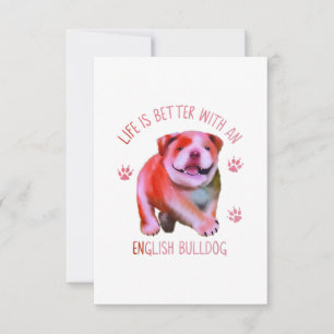 Life Is Better With An English Bulldog Funny Puppy RSVP Card