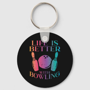Life Is Better With Bowling Bowler Women Girls Kid Key Ring