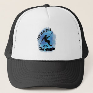 Life is Better With Canyoning Canyoneer Watercolor Trucker Hat