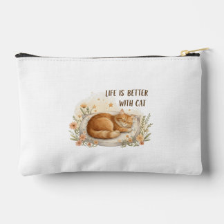 Life is Better with Cat - Cosy Floral Nap Small Accessory Pouch