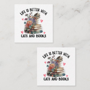 Life is better with Cats and Books Funny Cat Card
