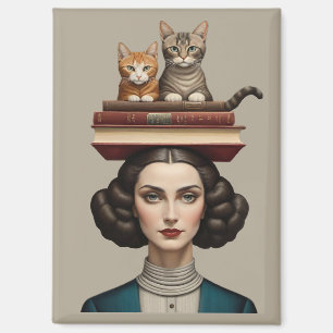 Life Is Better With Cats And Books Magnet