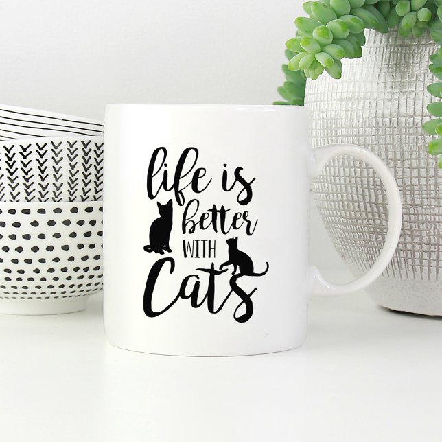 Life Is Better With Cats | Cat Lover Coffee Mug (Creator Uploaded)
