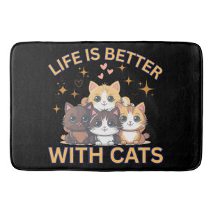 Life Is Better With Cats Cute Kittens Bath Mat