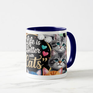 Life is Better with Cats Fun Mug