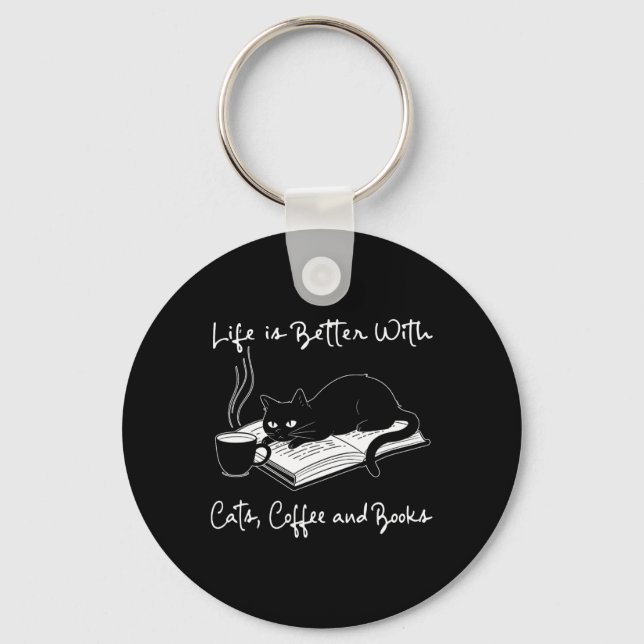 Life Is Better With Cats  Key Ring (Front)