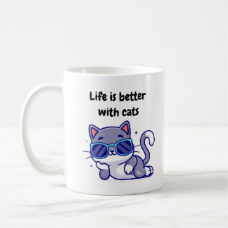 Life is better with cats mug