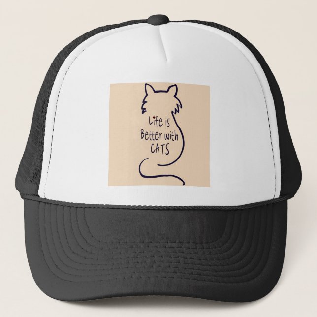 Life is Better with Cats Trucker Hat (Front)