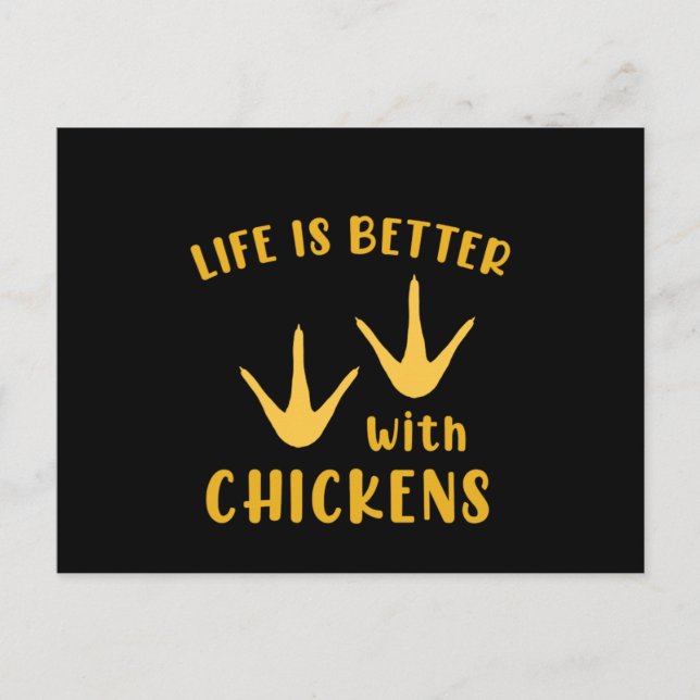 Life Is Better With Chickens Chicken Rooster Gift Postcard (Front)