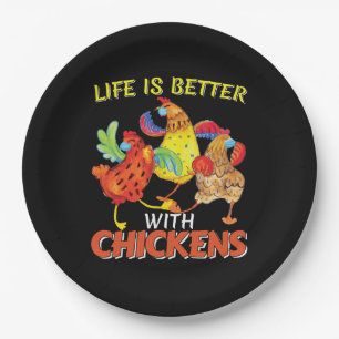 Life is Better with Chickens Paper Plate