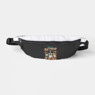 Life Is Better With Dog Vector Bum Bags