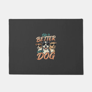 Life Is Better With Dog Vector Doormat