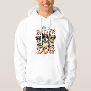 Life Is Better With Dog Vector Hoodie