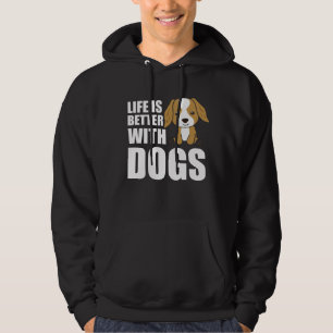 Life Is Better With Dogs Cute Cocker Spaniel Dog Hoodie