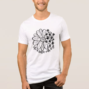 Life is Better with Dogs Pets Dog Lover Tri-Blend Shirt