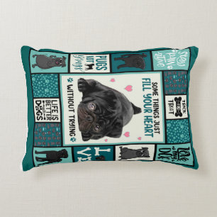 Life Is Better With Dogs Pug Dog Blanket Decorative Cushion