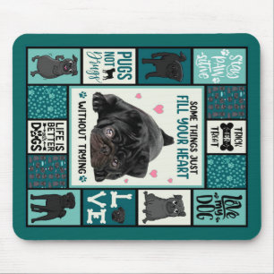 Life Is Better With Dogs Pug Dog Blanket Mouse Pad