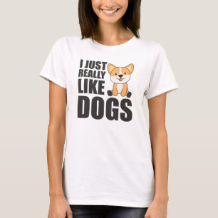 Life Is Better With Dogs Sweet Corgi Dog Pink T-Shirt