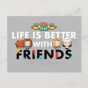 Life is Better with FRIENDS™ Chibi Art Invitation Postcard