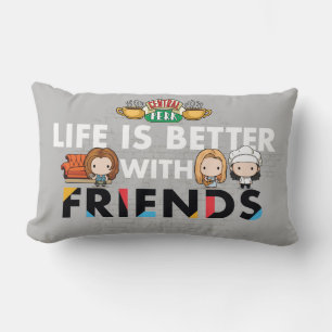 Life is Better with FRIENDS™ Chibi Art Lumbar Cushion