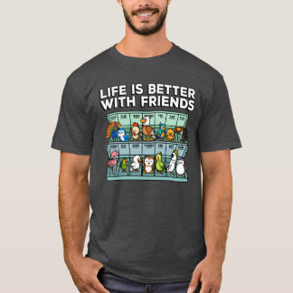 Life Is Better With Friends Cute Zoo Wildlife girl T-Shirt
