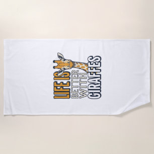 Life Is Better With Giraffes Vintage Shirt Design_ Beach Towel