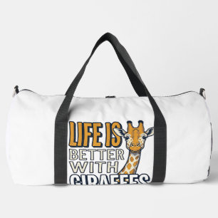 Life Is Better With Giraffes Vintage Shirt Design_ Duffle Bag