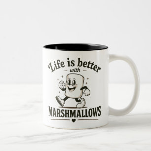 Life is better with marshmallows Two-Tone coffee mug