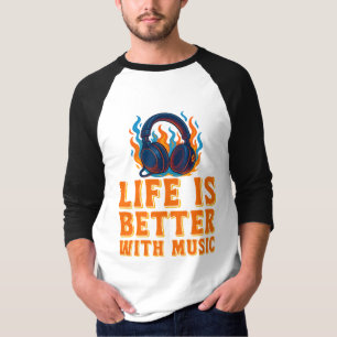 Life Is Better With Music, Headphones Graphic T-Shirt