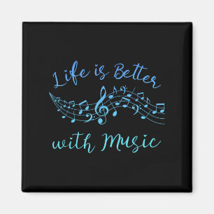 Life Is Better With Music Musician Quote Clef Note Magnet