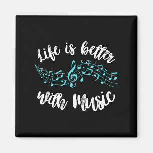 Life Is Better With Music Musician Quote Clef Note Magnet
