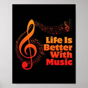 Life Is Better With Music Theory Musician Teacher  Poster