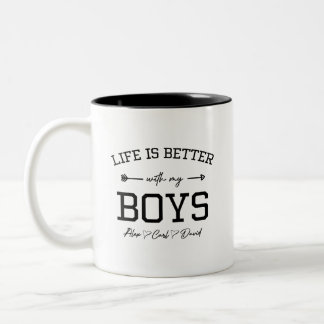 Life is Better with my Boys Two-Tone Coffee Mug