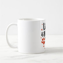 Life Is Better with Pets Mug – Cute Red Heart 