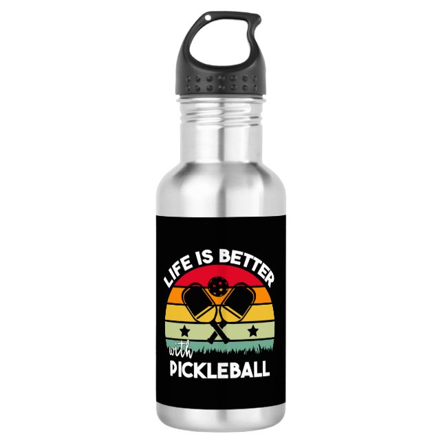 Life is Better with Pickleball 710 Ml Water Bottle (Front)