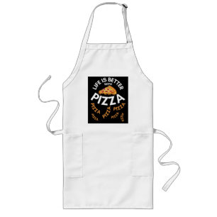life is better with pizza  long apron