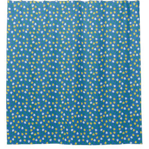 Life is better with Tulips - Blue yellow pattern Shower Curtain