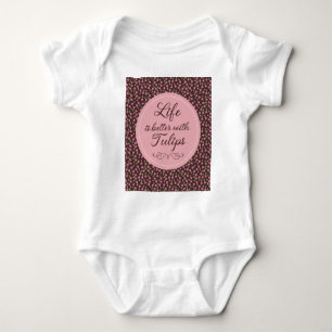 Life is better with Tulips - Patterns Baby Bodysuit