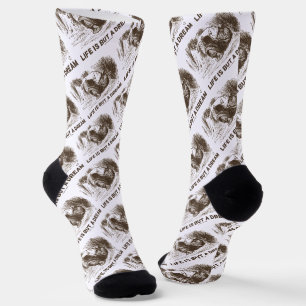 Life Is But A Dream Wonderland Sleeping Red King Socks