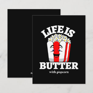 Life Is Butter With Popcorn Holiday Card