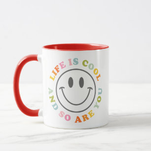 Life Is Cool Happy Smiling Face Emoji Mug