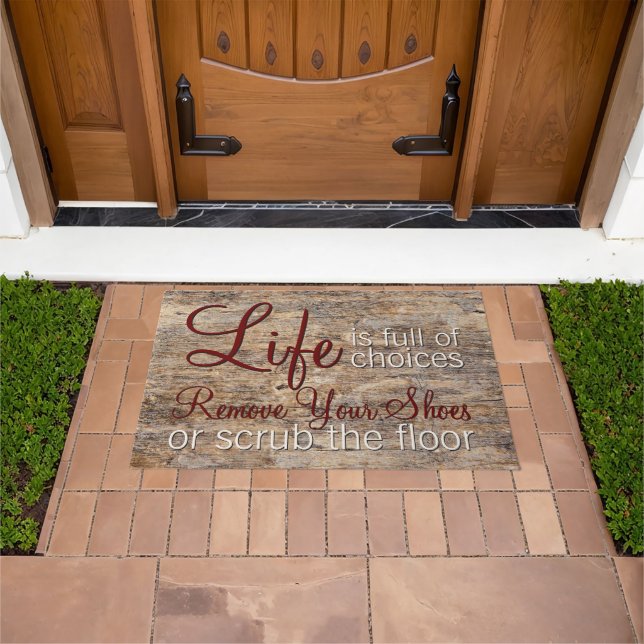 Life Is Full Of Choices Motivational Quote Doormat (Outdoor)
