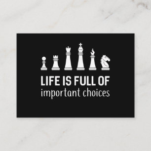 Life Is Full Of Important Choices, Chess Lover Enclosure Card