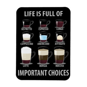 Life is Full of Important Choices - Coffee Lovers Magnet