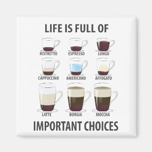Life is Full of Important Choices - Funny Coffee Magnet